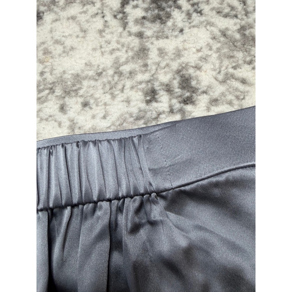 RAVELLA Blue Gray Wide Leg Pants 100% Pure Mulberry Silk Women's L-P NEW - Picture 8 of 9